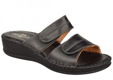 Παντόφλες γυναικείες | Δερμάτινες | Υφαντίδης | 111272 | Μαύρο - Υφαντίδης - 